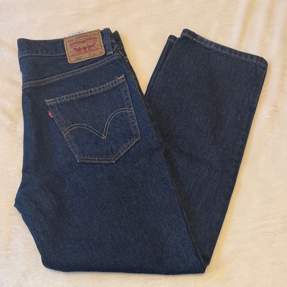 Levi's 550 Relaxed Fit Deep Indigo Straight Jeans